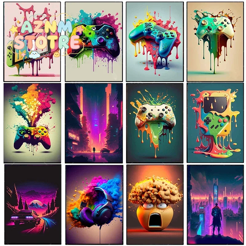 Vintage Canvas Painting Colorf - Esports Gamer recension och pris