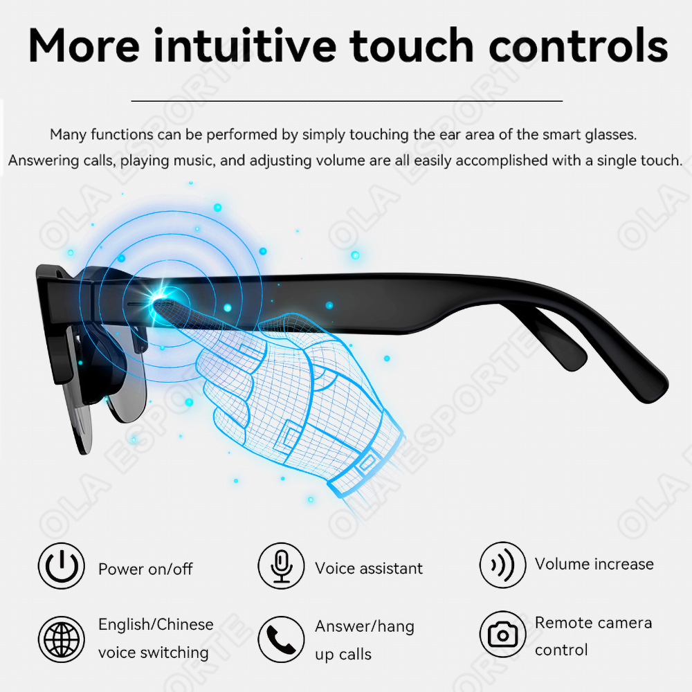NEW Smart Glasses V5.3 Bluetoo - Gaming Glasses Blue recension och pris