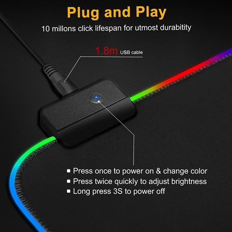 LED Light Mousepad RGB Keyboar - Esports Gaming Keyboard And Mouse recension och pris