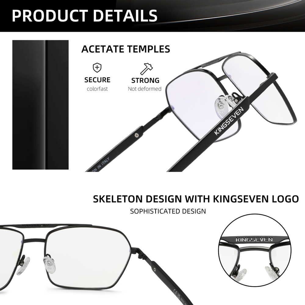 KINGSEVEN Rectangle Anti-Blue- - Gaming Glasses Blue recension och pris