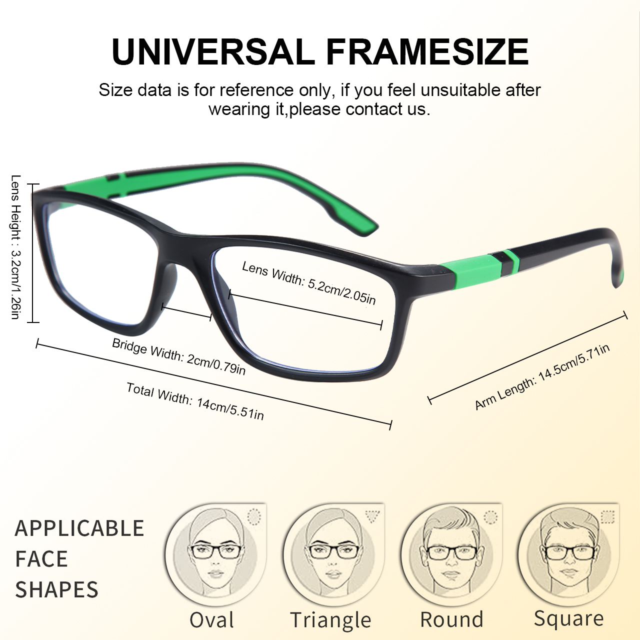 1 Pair Square Frame Sports Rea - Gaming Glasses Blue recension och pris