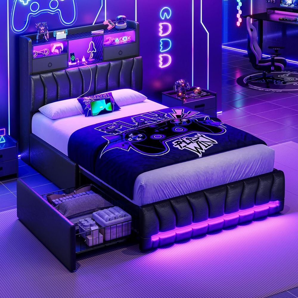 Twin Bed with Storage Board, 2 - Esports Gaming Platform recension och pris