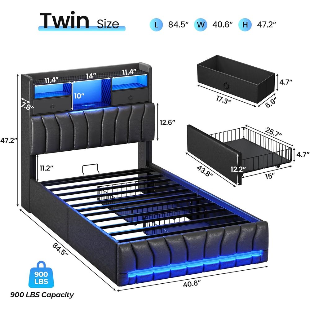 Twin Bed with Storage Board, 2 - Esports Gaming Platform recension och pris